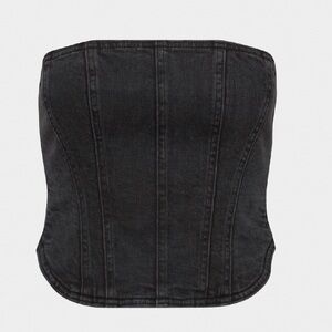 Black Denim Corset Top